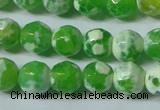 CAG4790 15.5 inches 6mm faceted round fire crackle agate beads