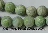 CAG4792 15.5 inches 12mm faceted round fire crackle agate beads