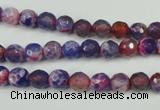 CAG4802 15 inches 6mm faceted round fire crackle agate beads