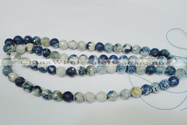 CAG4807 15 inches 10mm faceted round fire crackle agate beads
