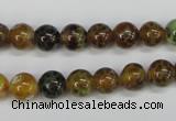 CAG4832 15 inches 8mm round dragon veins agate beads wholesale