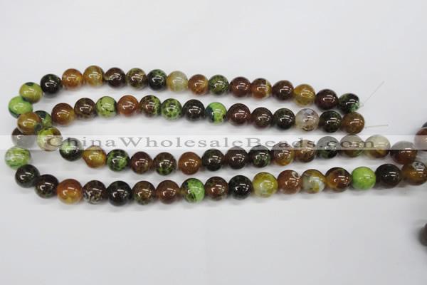 CAG4834 15 inches 12mm round dragon veins agate beads wholesale