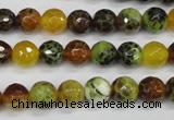 CAG4842 15 inches 8mm faceted round dragon veins agate beads