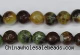 CAG4843 15 inches 10mm faceted round dragon veins agate beads