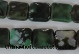 CAG4871 15 inches 14*14mm faceted square fire crackle agate beads