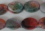 CAG4897 15 inches 13*18mm faceted oval fire crackle agate beads