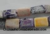 CAG4927 15.5 inches 10*14mm rectangle dyed white agate beads