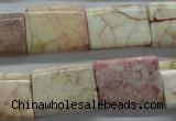 CAG4928 15.5 inches 16*20mm rectangle dyed white agate beads