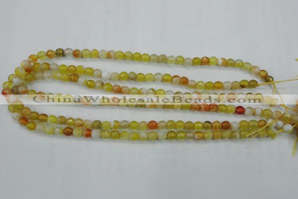 CAG5101 15.5 inches 6mm faceted round line agate beads wholesale