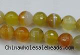 CAG5102 15.5 inches 8mm faceted round line agate beads wholesale