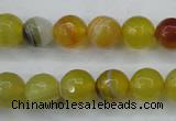CAG5103 15.5 inches 10mm faceted round line agate beads wholesale