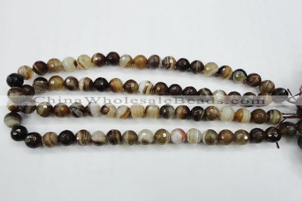 CAG5108 15.5 inches 10mm faceted round line agate beads wholesale