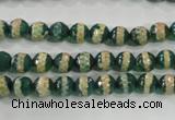 CAG5136 15 inches 6mm faceted round tibetan agate beads wholesale