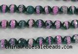 CAG5137 15 inches 6mm faceted round tibetan agate beads wholesale