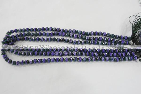 CAG5139 15 inches 6mm faceted round tibetan agate beads wholesale