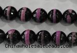 CAG5149 15 inches 10mm faceted round tibetan agate beads wholesale