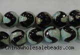 CAG5161 15 inches 10mm faceted round tibetan agate beads wholesale