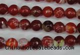 CAG5187 15 inches 8mm faceted round fire crackle agate beads