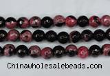 CAG5197 15 inches 6mm faceted round fire crackle agate beads