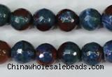 CAG5217 15 inches 10mm faceted round fire crackle agate beads