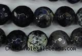 CAG5225 15 inches 14mm faceted round fire crackle agate beads