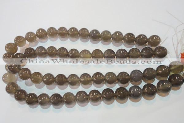 CAG5244 15.5 inches 14mm round Brazilian grey agate beads wholesale