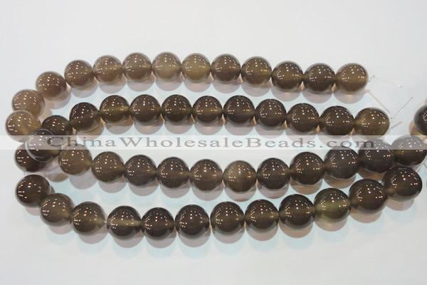 CAG5245 15.5 inches 16mm round Brazilian grey agate beads wholesale