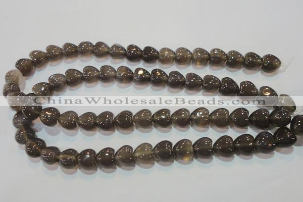 CAG5265 15.5 inches 12*12mm heart Brazilian grey agate beads