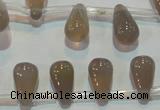 CAG5270 Top-drilled 6*11mm teardrop Brazilian grey agate beads