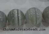 CAG5327 15.5 inches 20mm round grey line agate beads wholesale