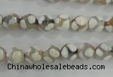 CAG5333 15.5 inches 8mm faceted round tibetan agate beads wholesale