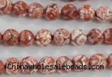 CAG5357 15.5 inches 8mm faceted round tibetan agate beads wholesale