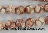 CAG5358 15.5 inches 10mm faceted round tibetan agate beads wholesale