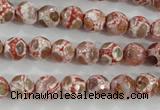 CAG5361 15.5 inches 8mm faceted round tibetan agate beads wholesale