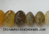 CAG5411 8*12mm – 13*22mm faceted rondelle dragon veins agate beads