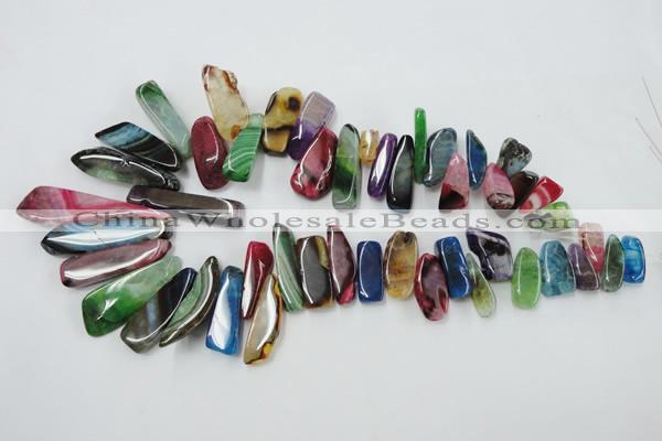 CAG5451 15.5 inches 10*18mm - 15*60mm freeform agate gemstone beads