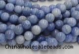 CAG550 16 inches 4mm round blue agate gemstone beads wholesale