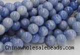 CAG551 16 inches 6mm round blue agate gemstone beads wholesale