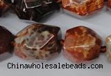 CAG5517 15.5 inches 18*22mm faceted nuggets agate gemstone beads