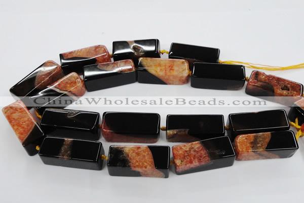 CAG5542 15.5 inches 15*15*40mm cuboid agate druzy geode beads