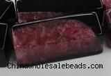 CAG5543 15.5 inches 15*15*40mm cuboid agate druzy geode beads