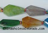 CAG5570 15 inches 12*23mm - 15*25mm faceted nuggets agate beads