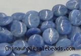 CAG558 16 inches 10mm flat round blue agate gemstone beads wholesale