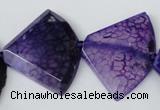 CAG5587 15 inches 30*40mm faceted triangle dragon veins agate beads