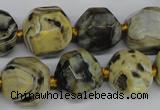 CAG5599 15 inches 15mm faceted nuggets agate gemstone beads