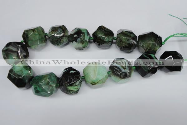 CAG5602 15 inches 25*30mm faceted nuggets agate gemstone beads