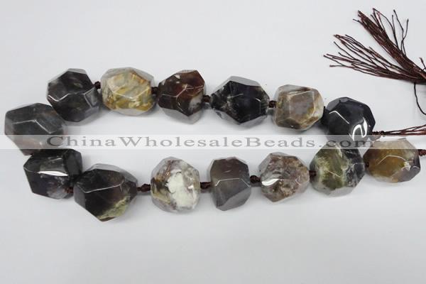 CAG5608 15 inches 20*22mm - 25*30mm faceted nuggets agate gemstone beads