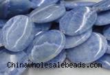 CAG561 16 inches 15*20mm oval blue agate gemstone beads wholesale