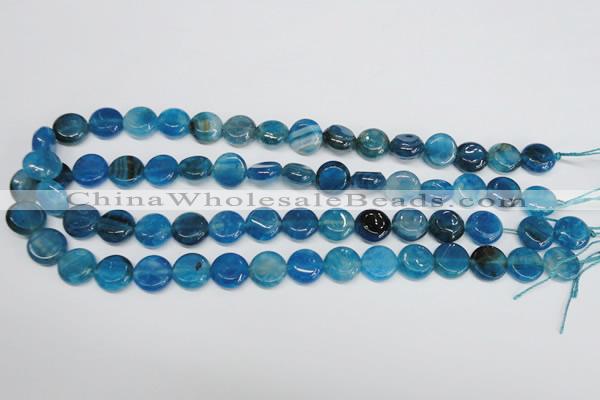 CAG5631 15 inches 12mm flat round dragon veins agate beads