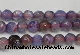 CAG5652 15 inches 4mm faceted round fire crackle agate beads
